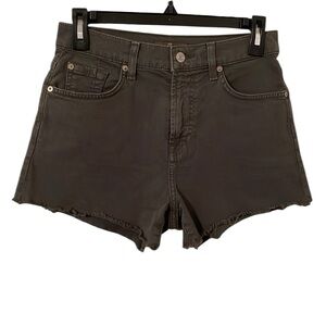 7 FOR ALL MANKIND | Women’s Army Green Raw Hem High‎ Rise Shorts Size 27